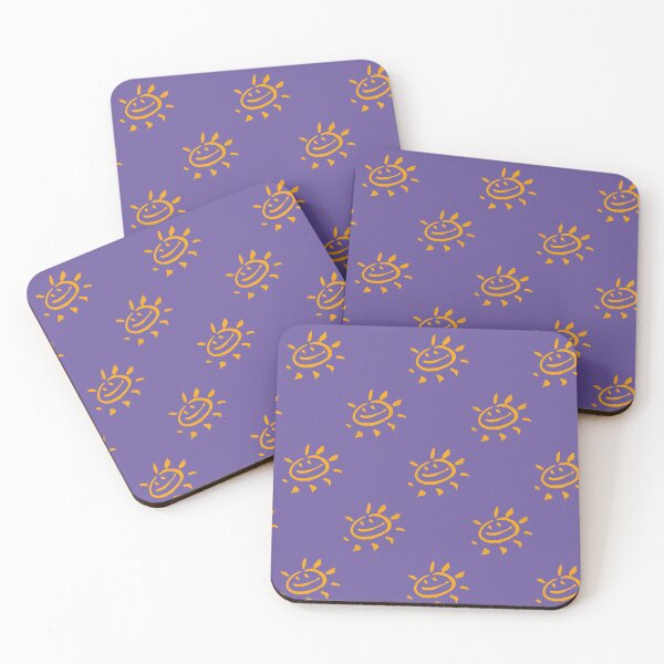 Item preview, Golden Smiley Sunny Face on Purple designed and sold by GraphicAllusion.