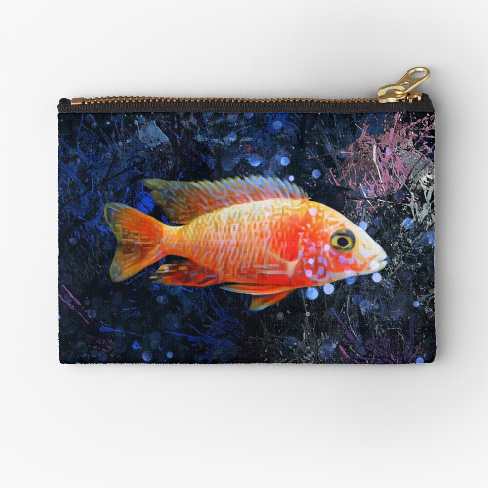 Afrikanisches Pfau Cichlid Abstraktes Portrat Stofftasche Von Digital Designs Redbubble