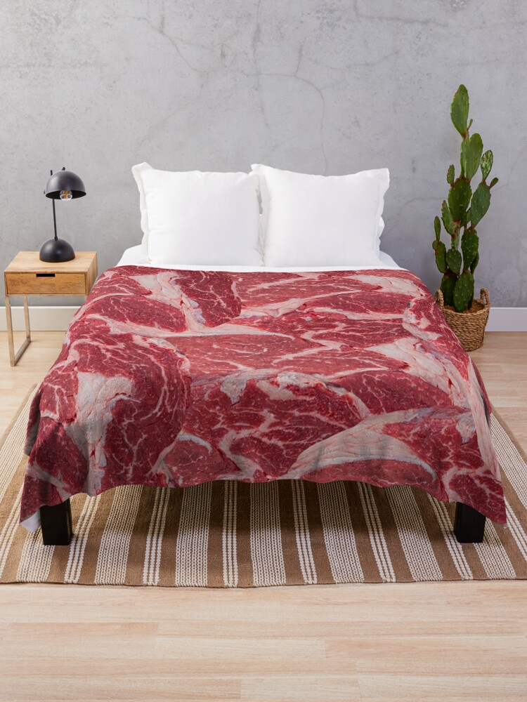 Throw Blanket, Meat designed and sold by Soll-E