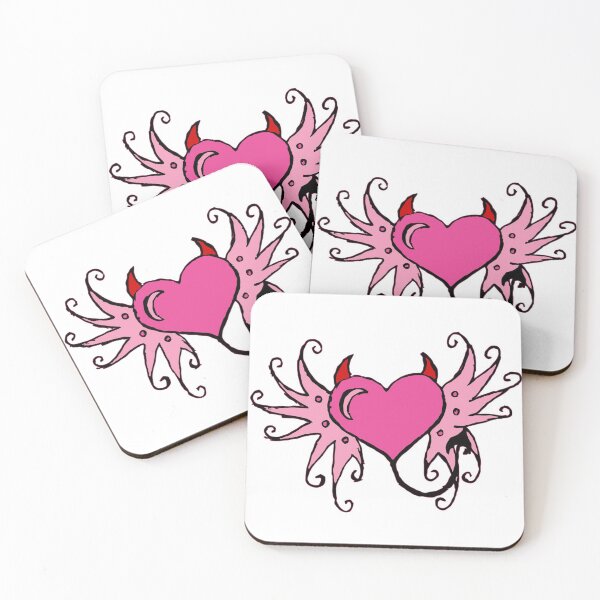 Item preview, Kawaii Goth Pink Flying Devil Heart Valentine designed and sold by BrianaDragon.