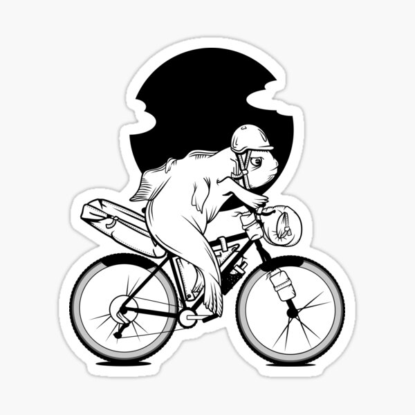Item preview, Fish riding a bikepacking bike designed and sold by piedaydesigns.