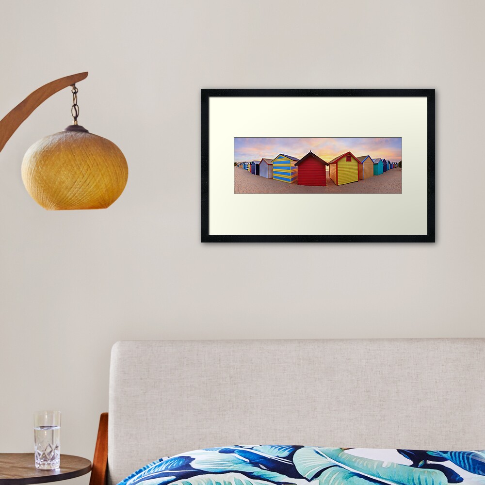 Brighton Beach Boxes, Melbourne, Victoria, Australia Framed Art Print