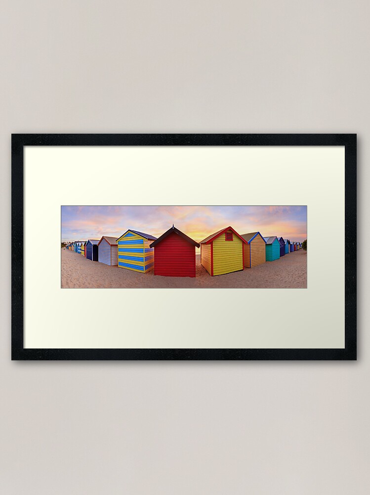 Thumbnail 1 of 7, Framed Art Print, Brighton Beach Boxes, Melbourne, Victoria, Australia designed and sold by Chockstone.