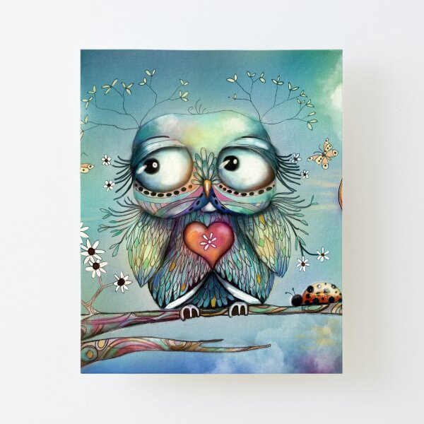 little wood owl Canvas Mounted Print