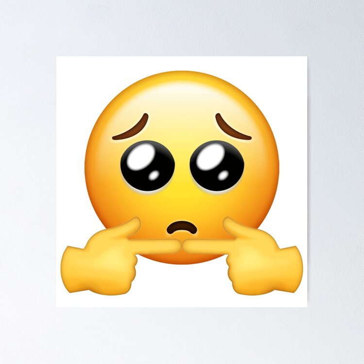 Shy Sad Emoji Fingers Sticker