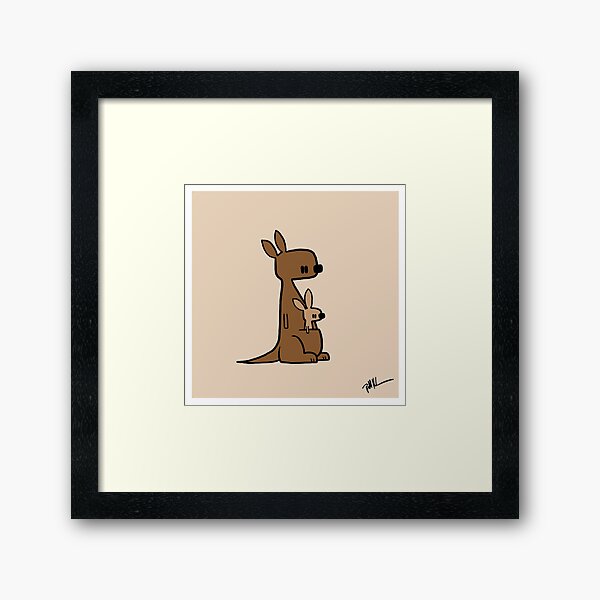 Kangaroo Duo Framed Art Print