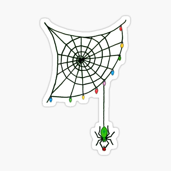 Christmas Spider Web Lights Goth Holiday Sticker