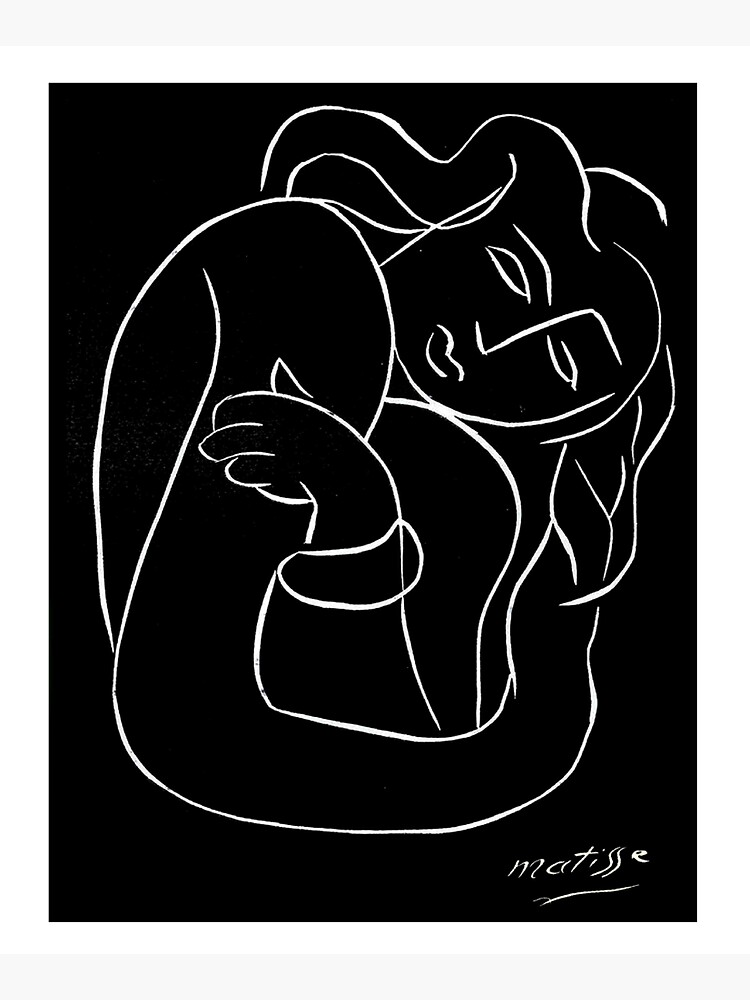 TAHITIAN LADY : Vintage Matisse Black and White Painting Print by posterbobs