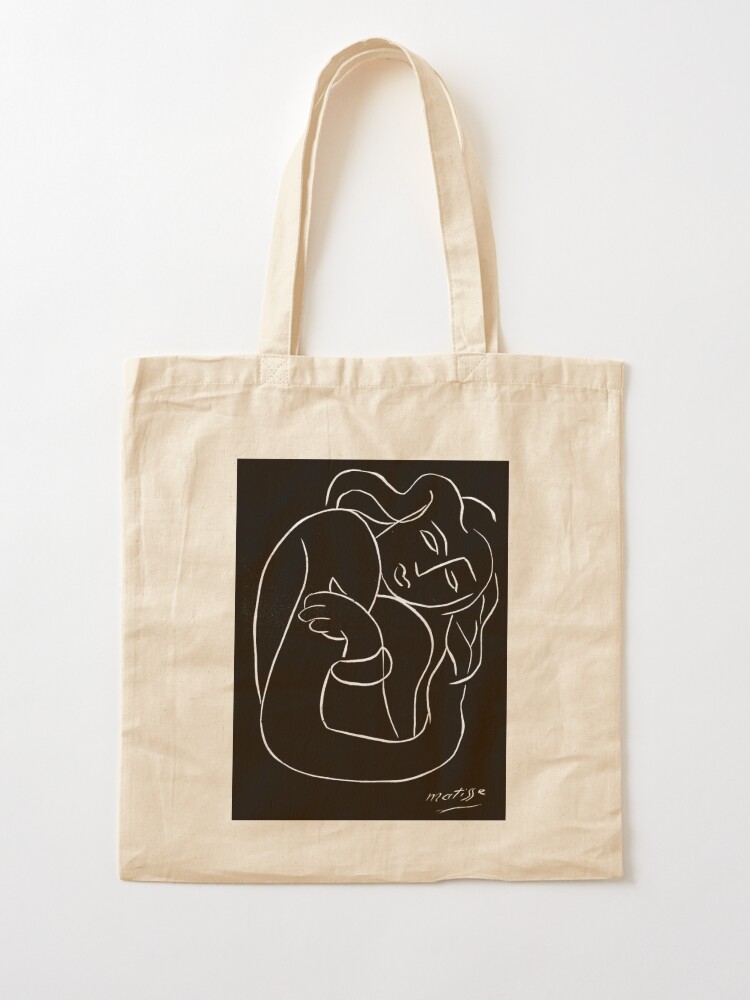 Alternate view of TAHITIAN LADY : Vintage Matisse Black and White Painting Print Tote Bag