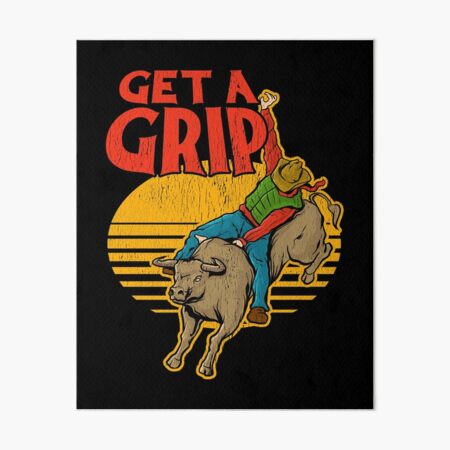 Get A Grip Funny Bull Riding Pun - Get A Grip - Baby Bodysuit