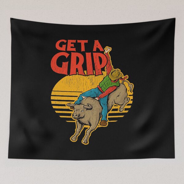 Item preview, Get A Grip Funny Bull Riding Pun designed and sold by perfectpresents.