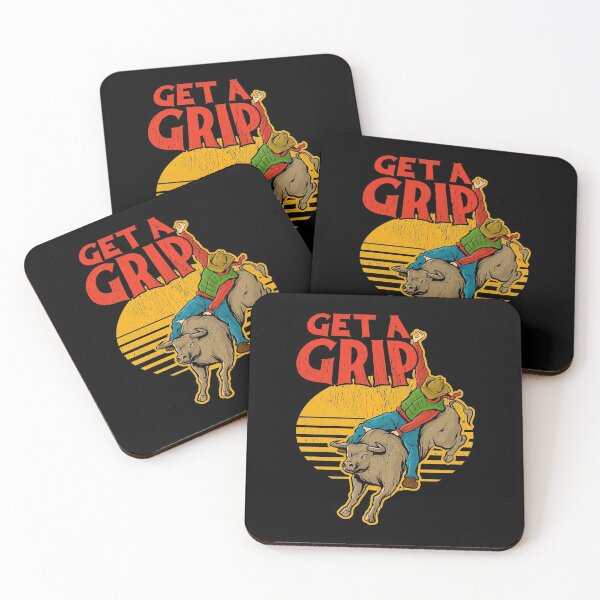 Item preview, Get A Grip Funny Bull Riding Pun designed and sold by perfectpresents.