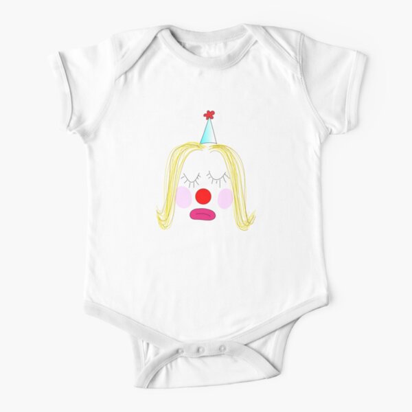 Clowny Short Sleeve Baby One Piece Redbubble - clown nose roblox id