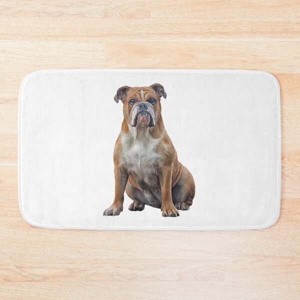 Item preview, Drawing dog breed English Bulldog portrait oil painting on a white background.  designed and sold by bonidog.