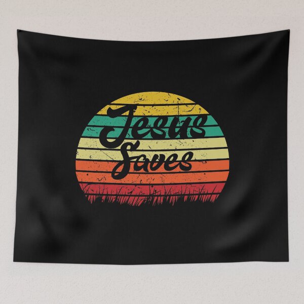 Item preview, Jesus Saves, Retro Sunset,  Christian Gift, Vintage, Sunset designed and sold by ChristianLife.