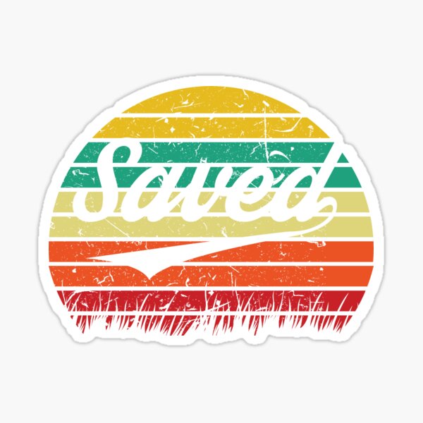 Item preview, Saved, Retro Sunset,  Christian Gift, Vintage, Sunset designed and sold by ChristianLife.