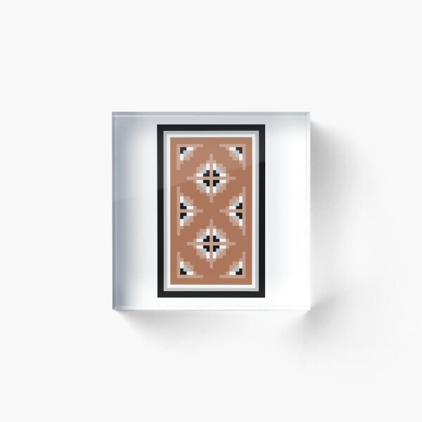 Two Grey Hills Navajo Rug Design 1 Acrylic Block