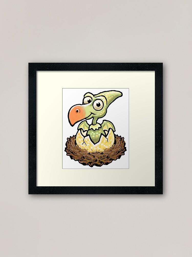 Cute Baby Pterodactyl Hatching from Egg Art Print for Sale by Steve Sack
