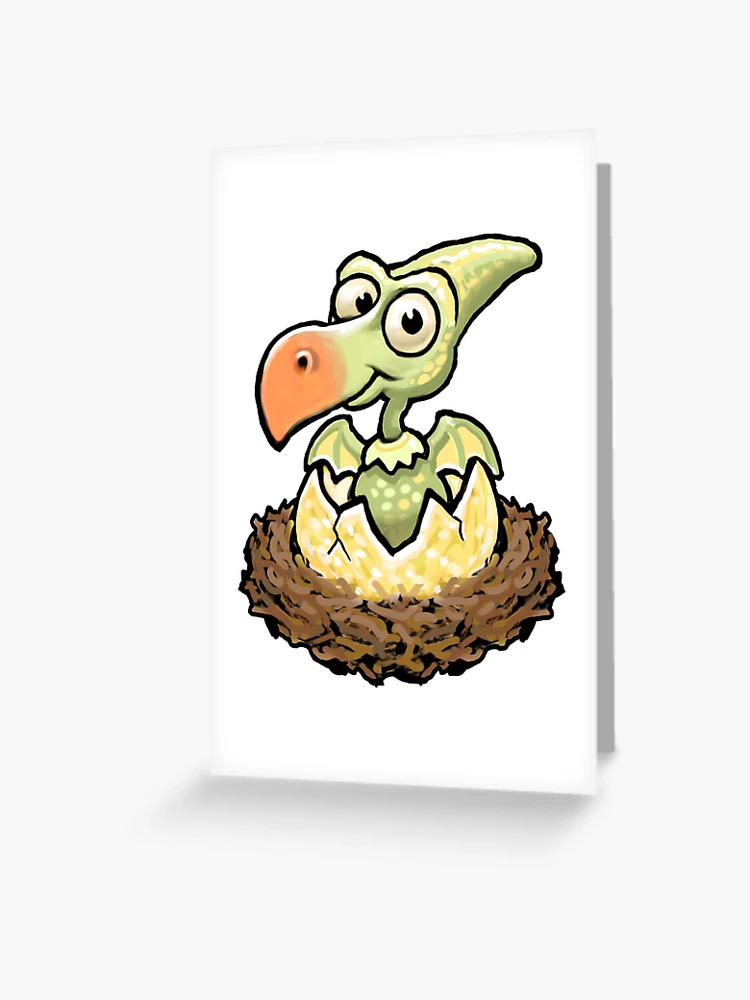 Cute Baby Pterodactyl Hatching from Egg Greeting Card for Sale by Steve  Sack