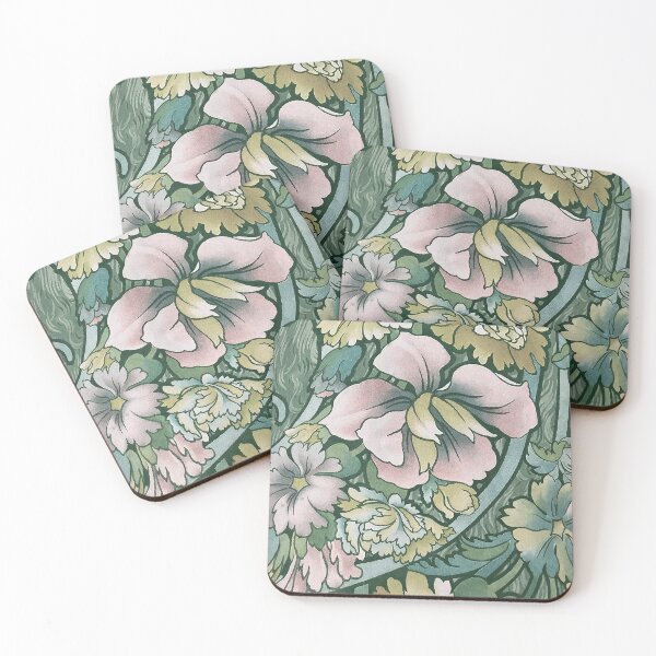 Item preview, Antique Art Nouveau Floral Wallpaper Art designed and sold by FuzzyHoney.