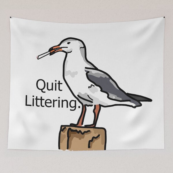 Item preview, Quit Littering designed and sold by TheBeardedCat.
