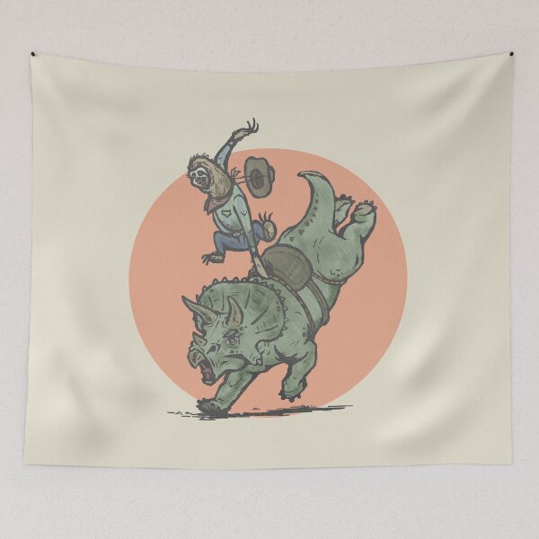 Item preview, Rodeo Sloth Riding Dinosaur designed and sold by tanimator.
