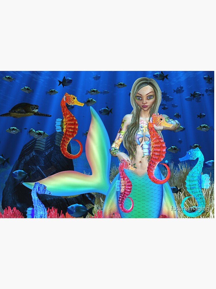 Mermaid and seahorse friends by futureimaging