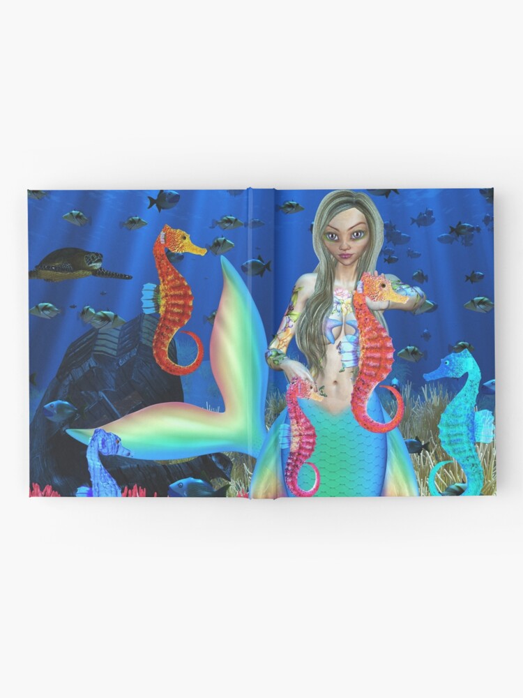 Alternate view of Mermaid and seahorse friends Hardcover Journal