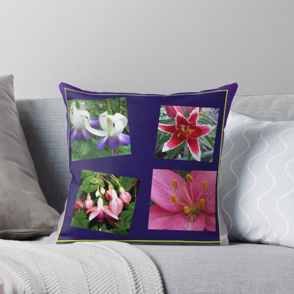 Item preview, Lilies and Fuchsias - Summer Flowers Collage designed and sold by BlueMoonRose.