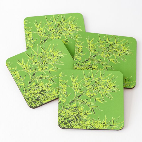 Item preview, ILYASS 7 bamboo leaves branches sky nature green yellow tree majesty icy designed and sold by dragonemma.
