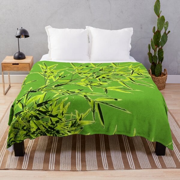 Item preview, ILYASS 7 bamboo leaves branches sky nature green yellow tree majesty icy designed and sold by dragonemma.