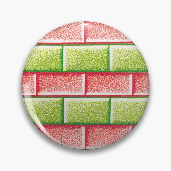 Item preview, Red and green brick wall  pattern pointillism painting designed and sold by MitoP.
