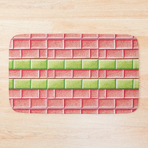 Item preview, Red and green brick wall  pattern pointillism painting designed and sold by MitoP.