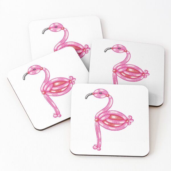 Item preview, Pink flamingo balloon twisting inpsired pointillism drawing designed and sold by MitoP.