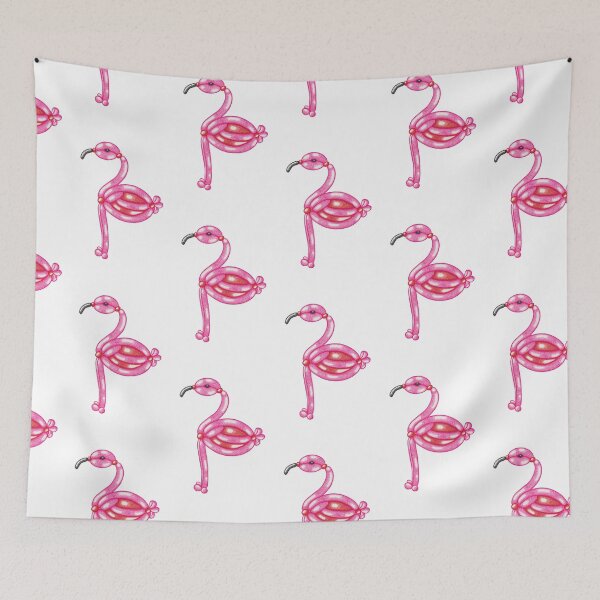 Item preview, Pink flamingo balloon twisting inpsired pointillism drawing designed and sold by MitoP.