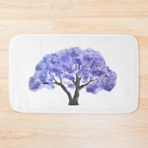 Item preview, hand painted indigo blue Jacaranda mimosifolia flowering tree designed and sold by ColorandColor.
