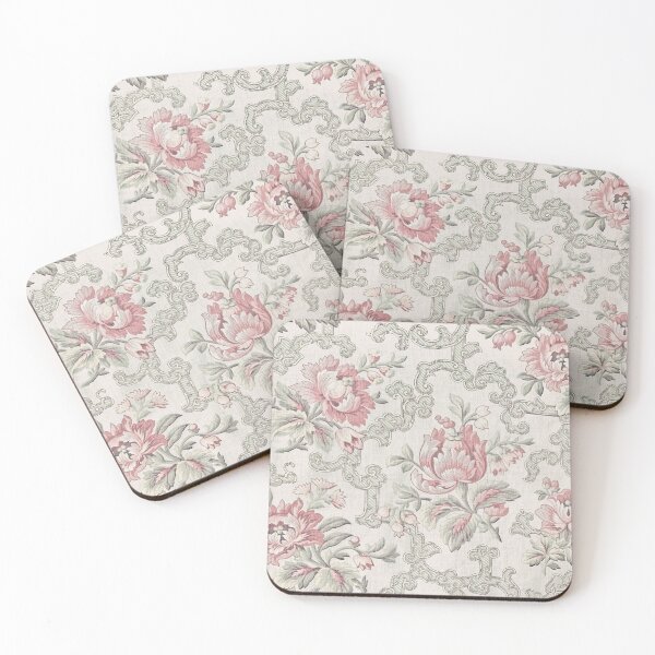 Item preview, Antique French Faded Floral Fabric  designed and sold by FuzzyHoney.