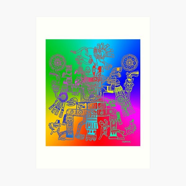 Xiuhtecuhtli, RGB Gods, Myths & Monsters Art Print