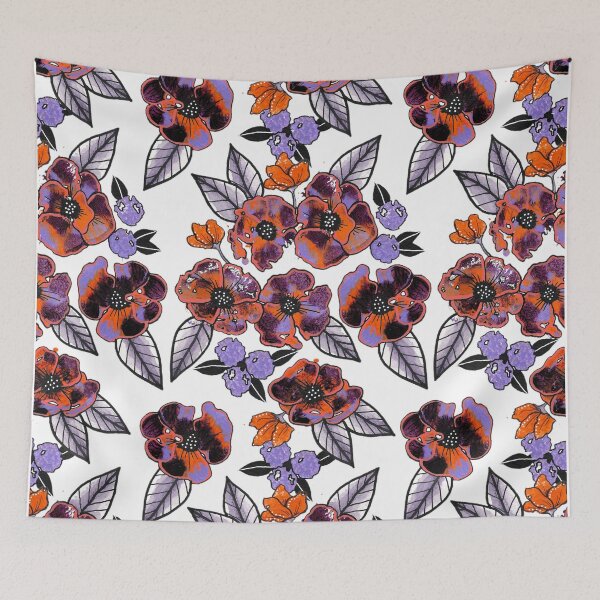 Item preview, Imperfectly Beautiful - Purple and Orange Flowers designed and sold by RomantzArt.