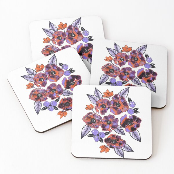 Item preview, Imperfectly Beautiful - Purple and Orange Flowers Stand Alone designed and sold by RomantzArt.