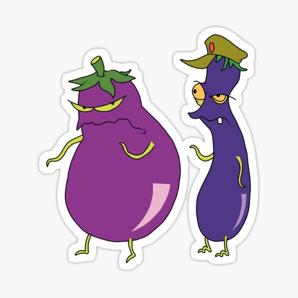 Evil Eggplants - Courage the Cowardly Dog  Sticker