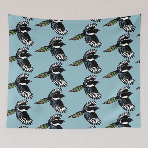 Item preview, Artwork of an Eurasian Magpie in Flight I designed and sold by JD's Shop.