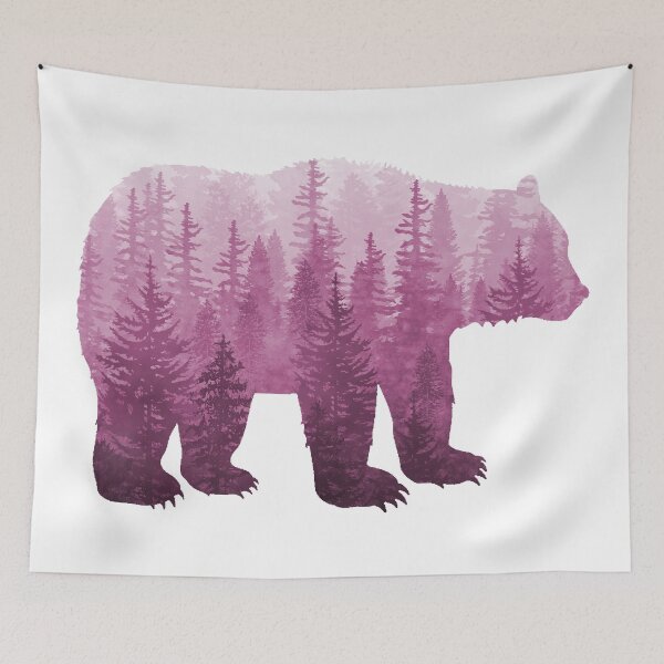 Artikelvorschau, Misty Forest Bear - Magenta entworfen und verkauft von maryedenoa.
