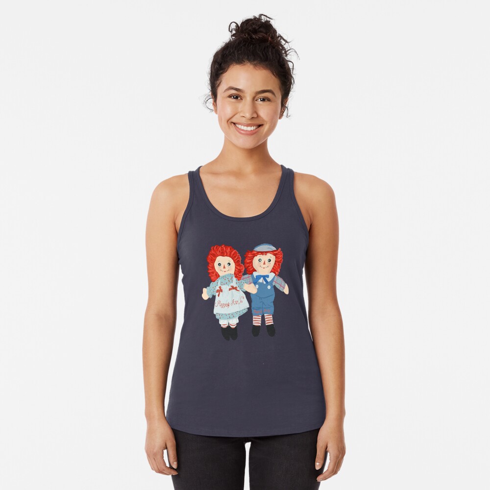 Raggedy Ann and Raggedy Andy the vintage dolls Racerback Tank Top
