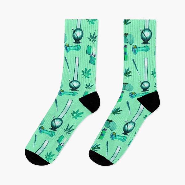Item preview, Stoner Weed and Essentials 9 Sticker Bundle Pack ~ Collection Set 5 Transparent Blue Green Teal Cyan designed and sold by Neon-Wolf.