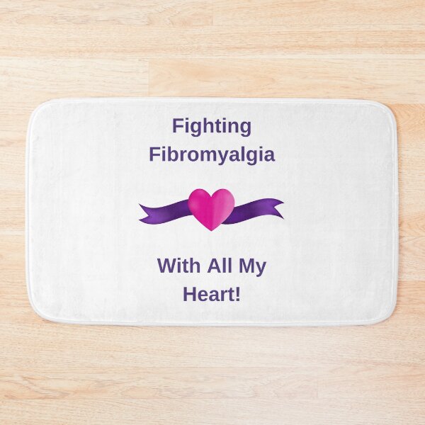Item preview, Fighting Fibromyalgia With All My Heart | White and Purple with Pink Heart designed and sold by Paulele.