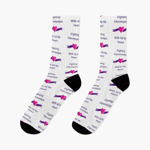 Item preview, Fighting Fibromyalgia With All My Heart | White and Purple with Pink Heart designed and sold by Paulele.