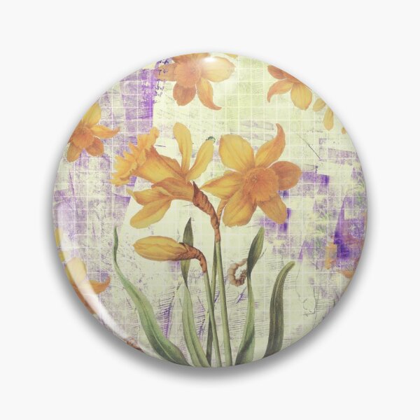 Item preview, daffodils in the garden, vintage collage, spring designed and sold by Mauswohn.