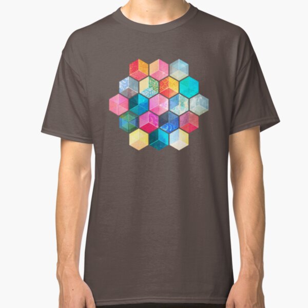 Crystal Bohemian Honeycomb Cubes - colorful hexagon pattern Classic T-Shirt