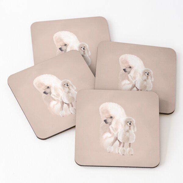 Item preview, Elegant White Poodle Pastel Collage designed and sold by k9printart.